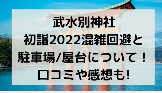 武水別神社初詣2022混雑回避と駐車場/屋台について！口コミや感想も!